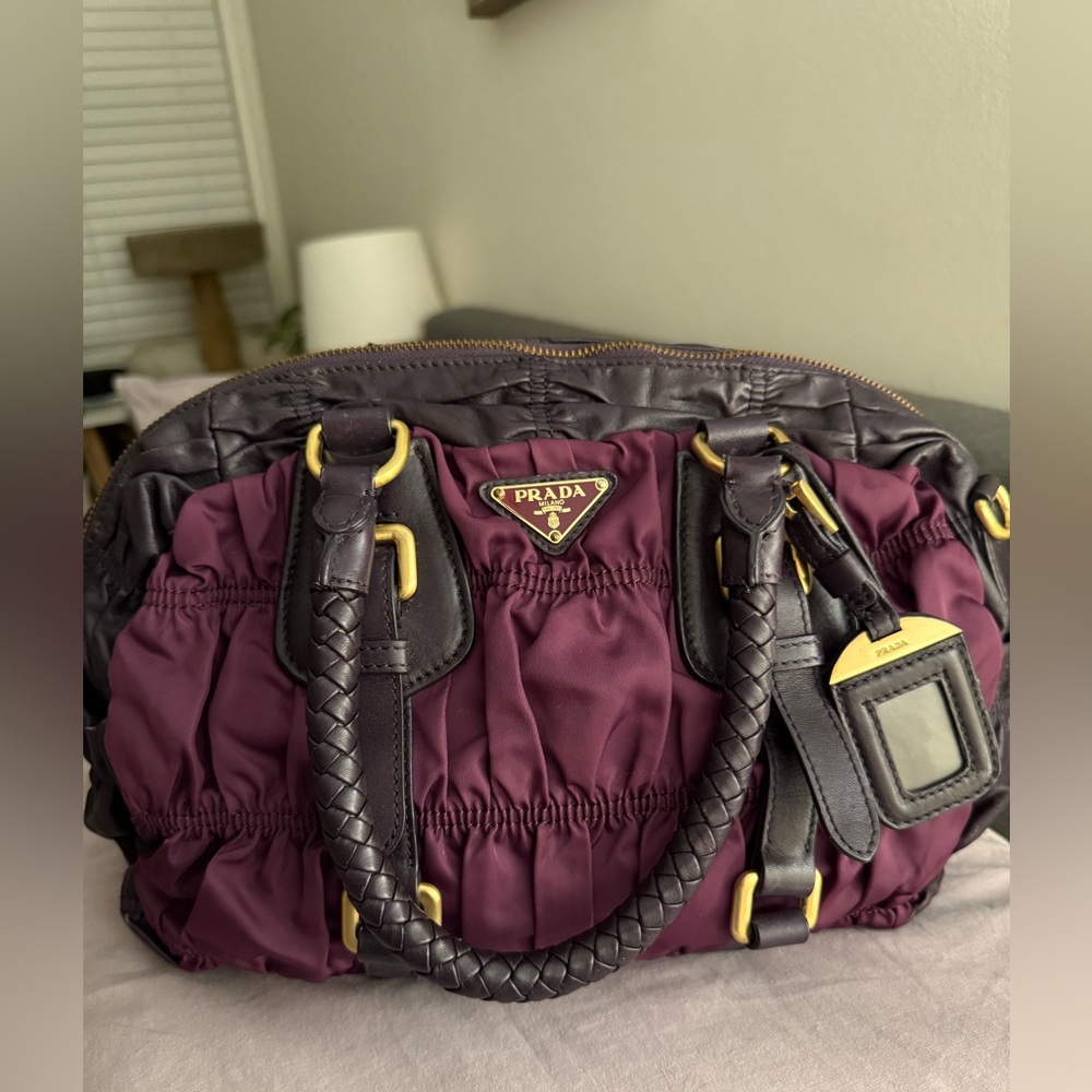 Prada Gaufre Rich Burgundy and Dark Plum Satchel
(No strap) - Picture 15 of 15